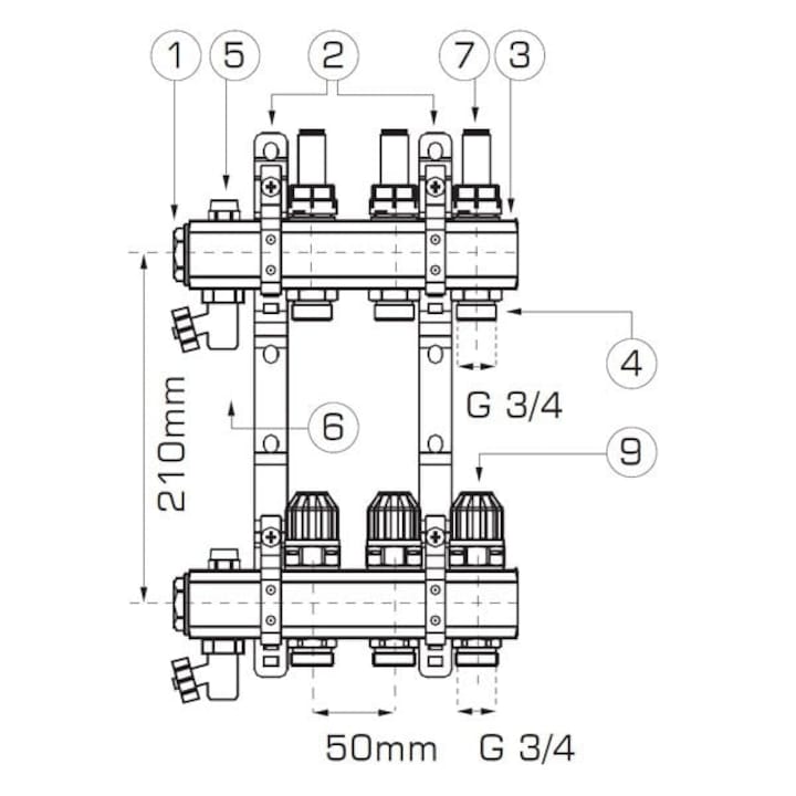 DISTRIBUITOR AS CU DEBITMETRE 9 CAI FERRO RZP09S