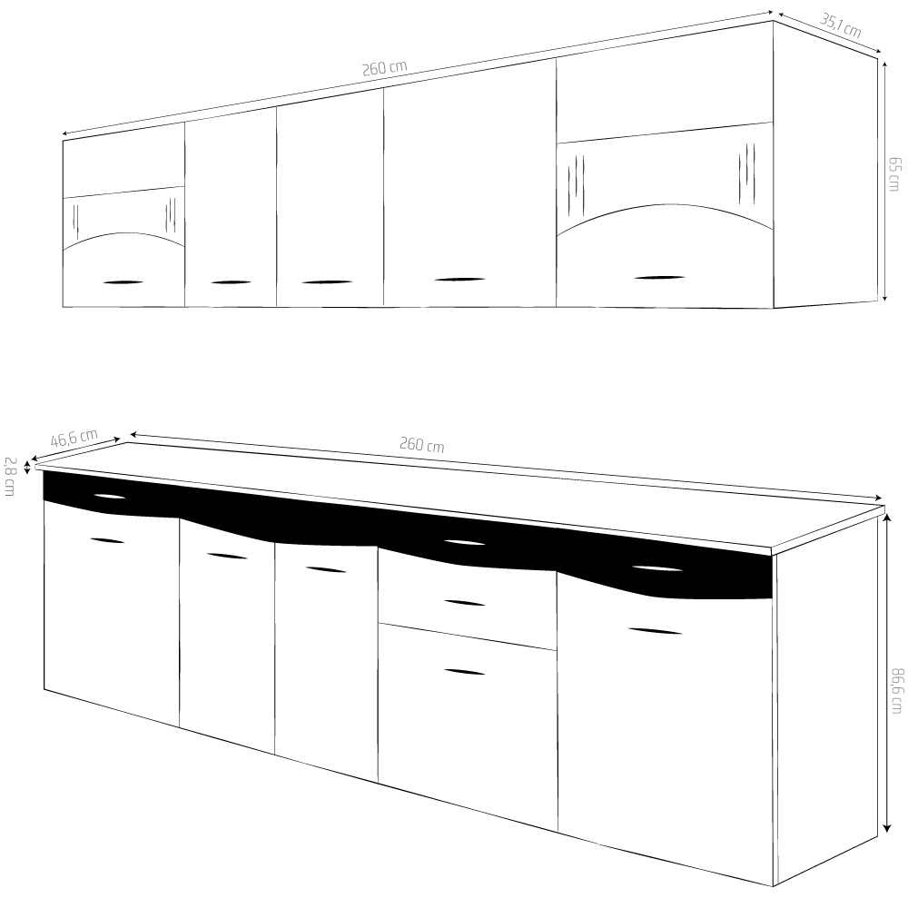 BUCATARIE DAKY 2.6M WE-SONOMA 5 COLETE