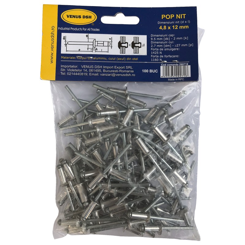 POP NIT 4.0X10.0MM100BUC