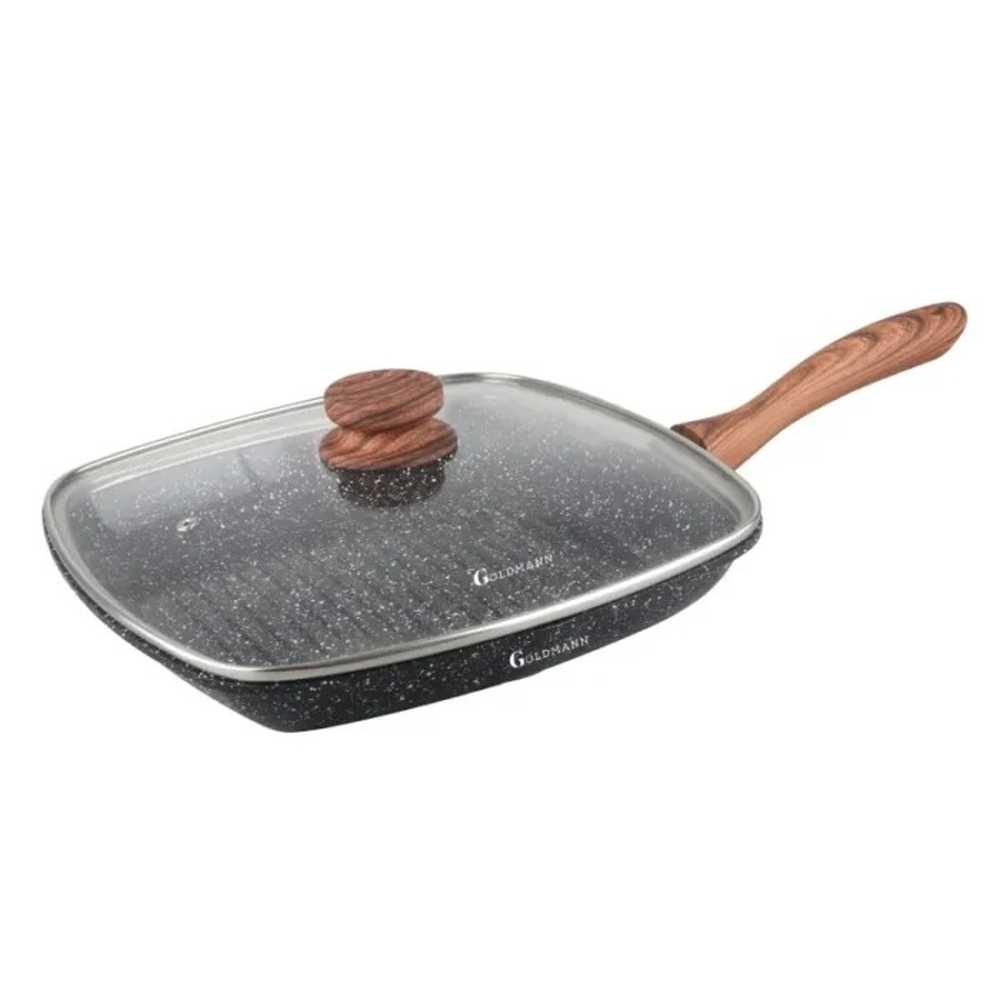TIGAIE GRILL DIN ALUMINIU TURNAT CU CAPAC 24CM GM0924L