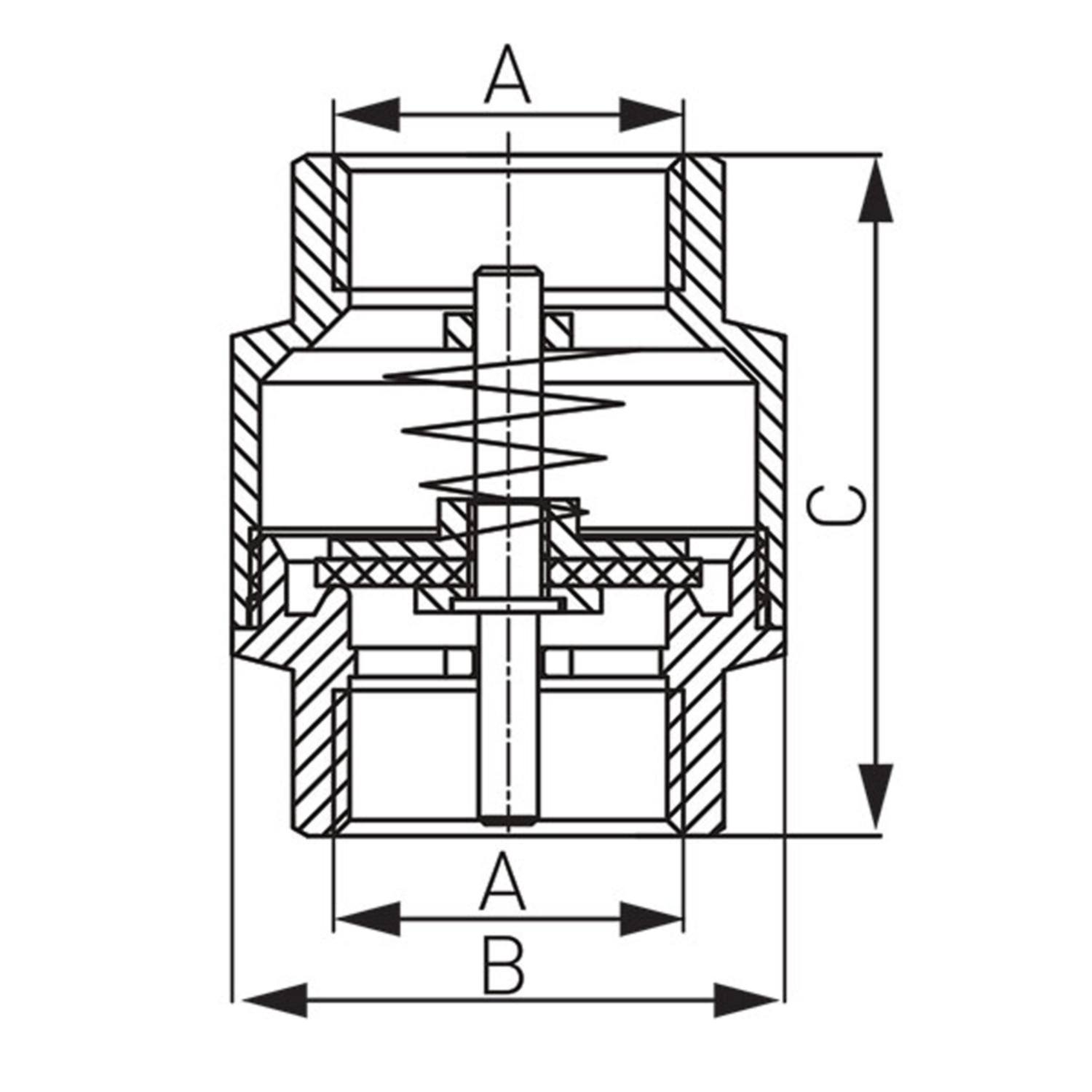 VENTIL CU ALAMA FERRO CU CLAPETA ALAMA 6/4 ZZM5